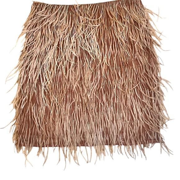 Gold Hawk Dresses & Skirts - Gold Hawk Bronze Brown Ostrich Feather Mini Skirt Party Festival Glam Womens S